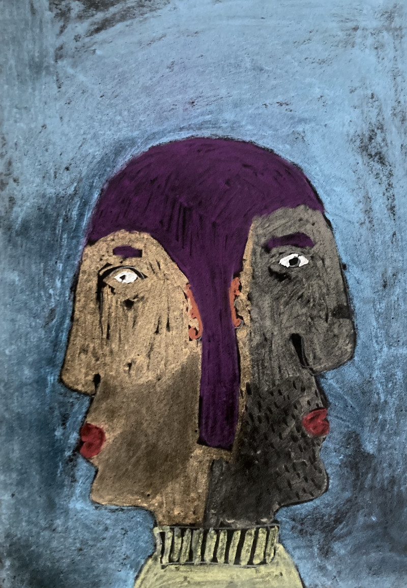 Robertas Strazdas tapytas paveikslas Dvigubas portretas, Portretai , paveikslai internetu