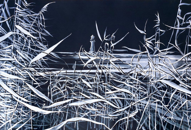 Marius Morkūnas tapytas paveikslas Šokančios nendrės Pervalkoje, Peizažai , paveikslai internetu
