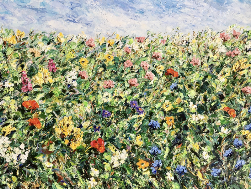 Blooming Field original painting by Vilma Gataveckienė. Talk Of Flowers