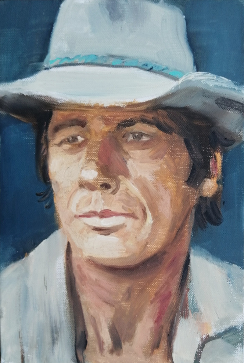 Vidmantas Jažauskas tapytas paveikslas Aktorius Čarlzas Bronsonas, Portretai , paveikslai internetu