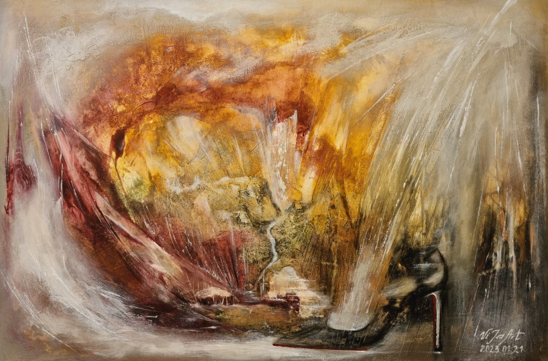 Violeta Jarašiūnienė tapytas paveikslas Louboutin, Abstrakti tapyba , paveikslai internetu