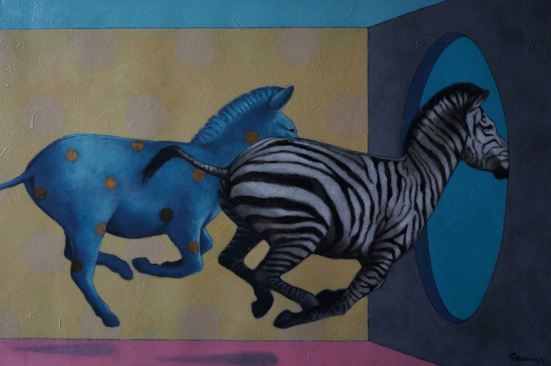 We Don't Stop original painting by Gintas Banys. Animalistic Paintings
