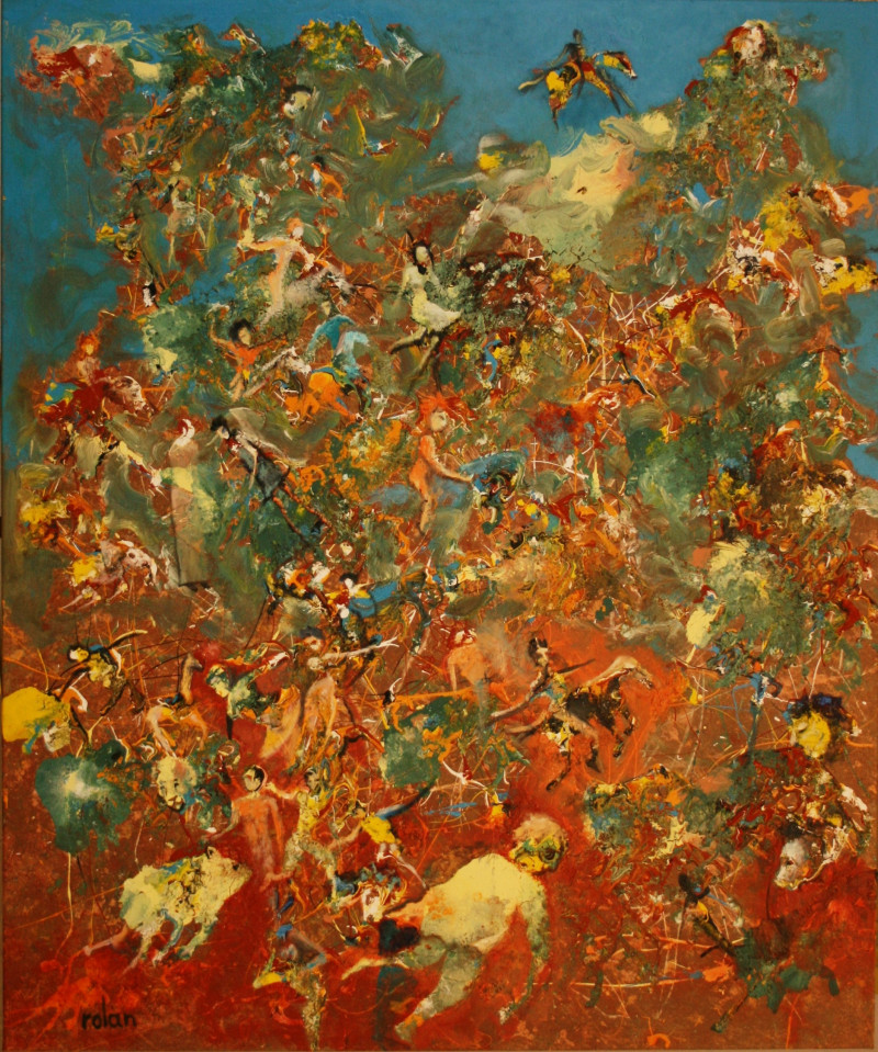 Rolandas Butkevičius tapytas paveikslas Raiteliai džiunglėse, Abstrakti tapyba , paveikslai internetu