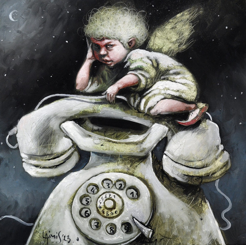 Laimonas Šmergelis tapytas paveikslas Paskambink man, Išlaisvinta fantazija , paveikslai internetu