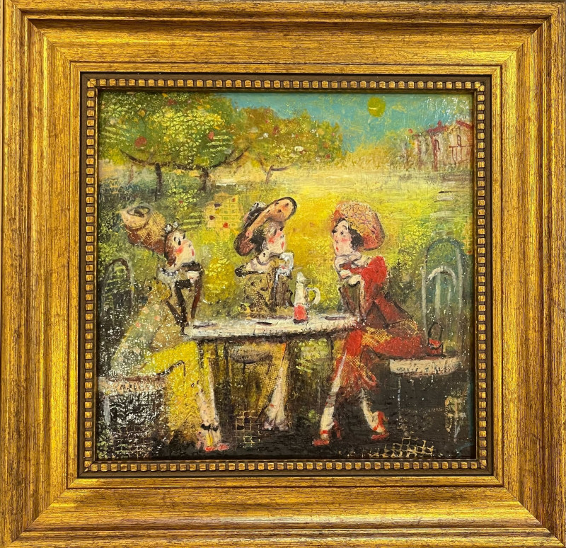 Genutė Burbaitė tapytas paveikslas Draugės, Tapyba su žmonėmis , paveikslai internetu