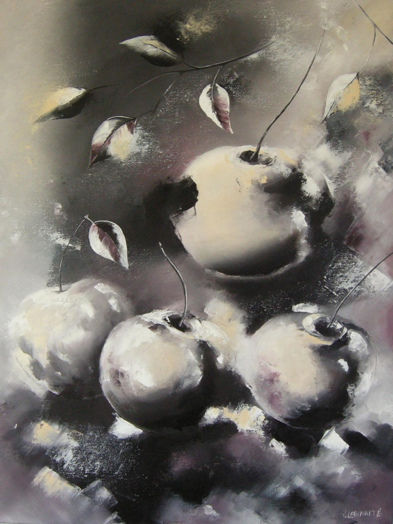 Cherries I original painting by Viktorija Labinaitė. Still-Life