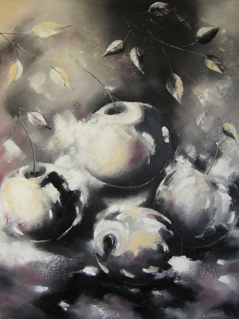 Cherries II original painting by Viktorija Labinaitė. Still-Life