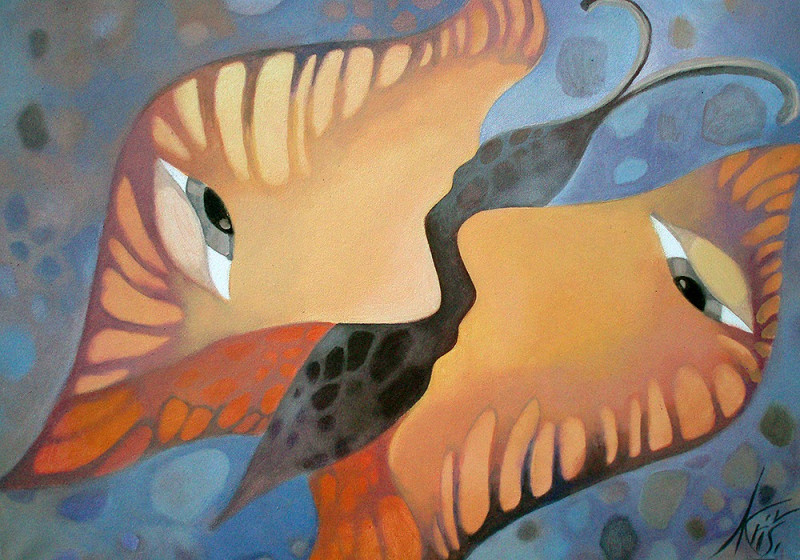 Natalija Kriščiūnienė tapytas paveikslas Skrydis, Tapyba akrilu , paveikslai internetu
