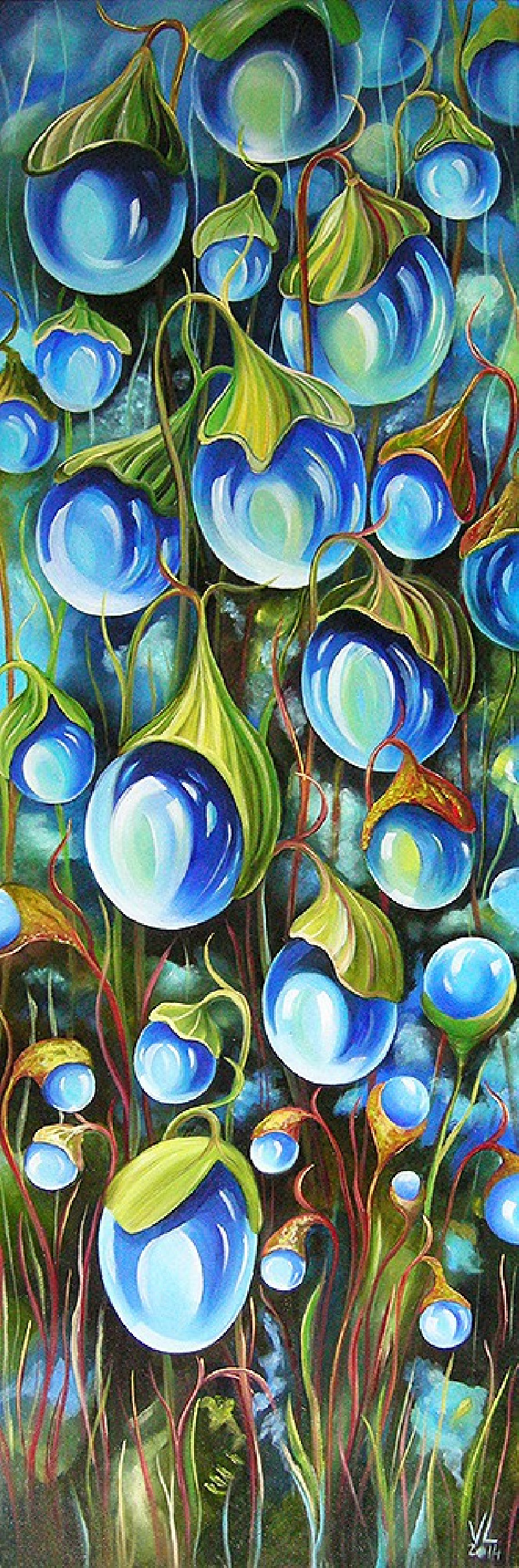 Blue Drops original painting by Viktorija Labinaitė. Oil painting