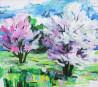 Flowering Trees original painting by Albinas Markevičius. Oil painting