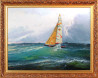 Ambersail Across The Atlantic original painting by Jonas Kozulas. Oil painting
