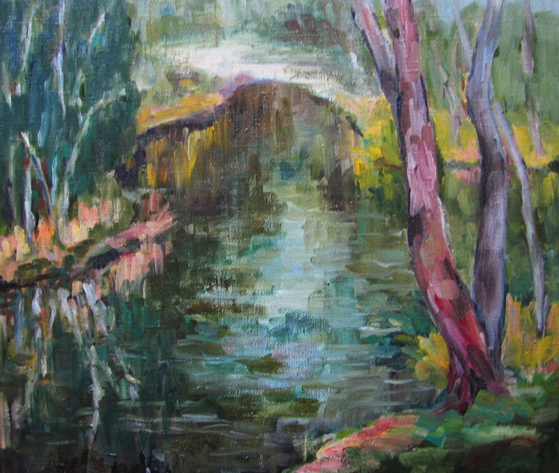 Near The Pond original painting by Birutė Ašmonienė. Oil painting