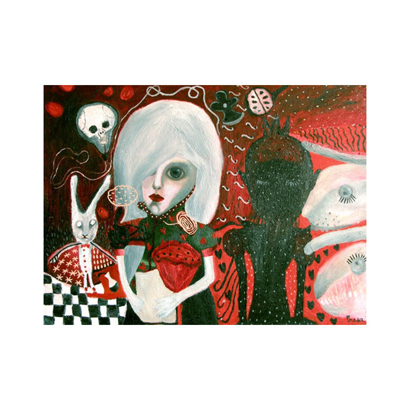 Alice And Queen original painting by Inesa Gervė. Home