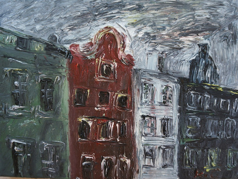 Kristina Česonytė tapytas paveikslas Apsiniaukęs Amsterdamas, Tapyba aliejumi , paveikslai internetu