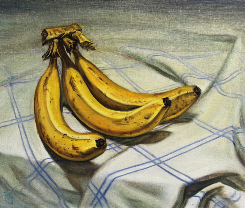 bananas original painting by Paulius Juška. For Art Collectors