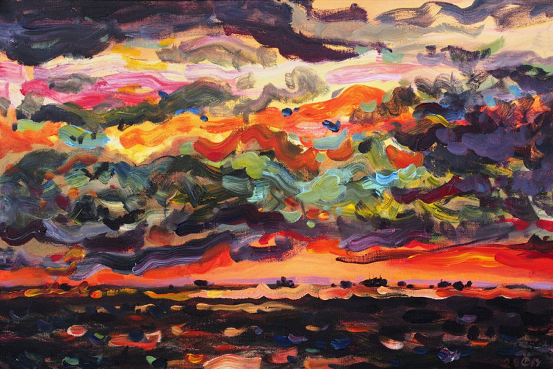 Dalia Čistovaitė tapytas paveikslas Audringa jūra, Tapyba akrilu , paveikslai internetu