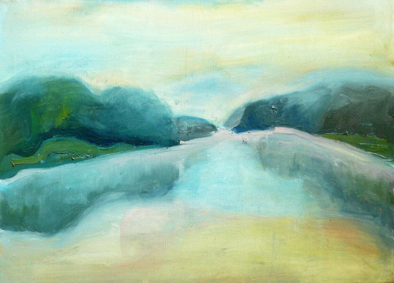 Sigita Dabulskytė tapytas paveikslas Rytinis peizažas, Tapyba aliejumi , paveikslai internetu