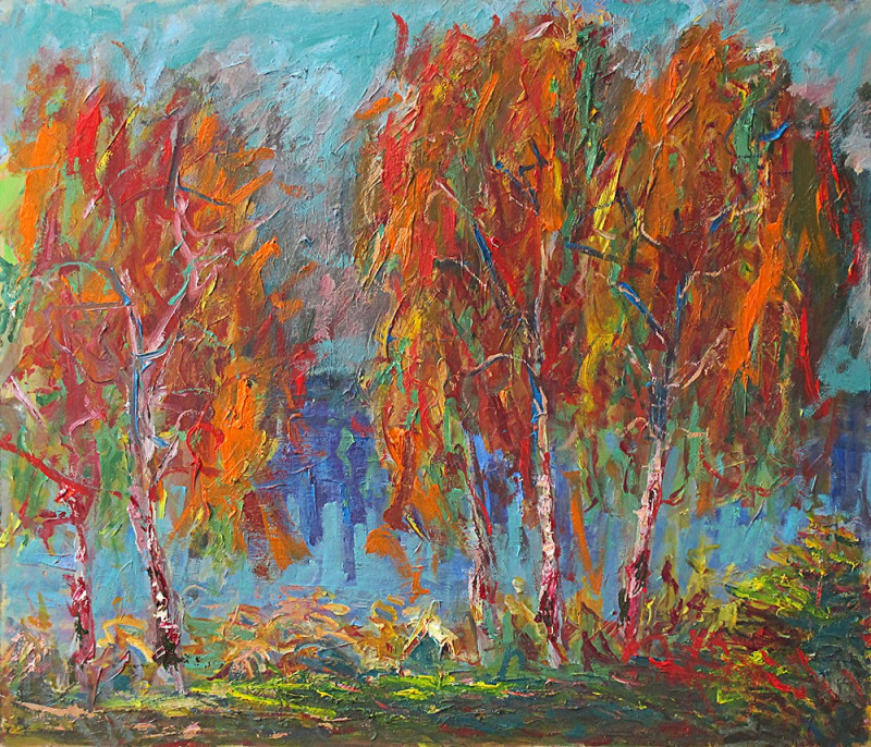 Northern Autumn original painting by Liudvikas Daugirdas. Oil painting