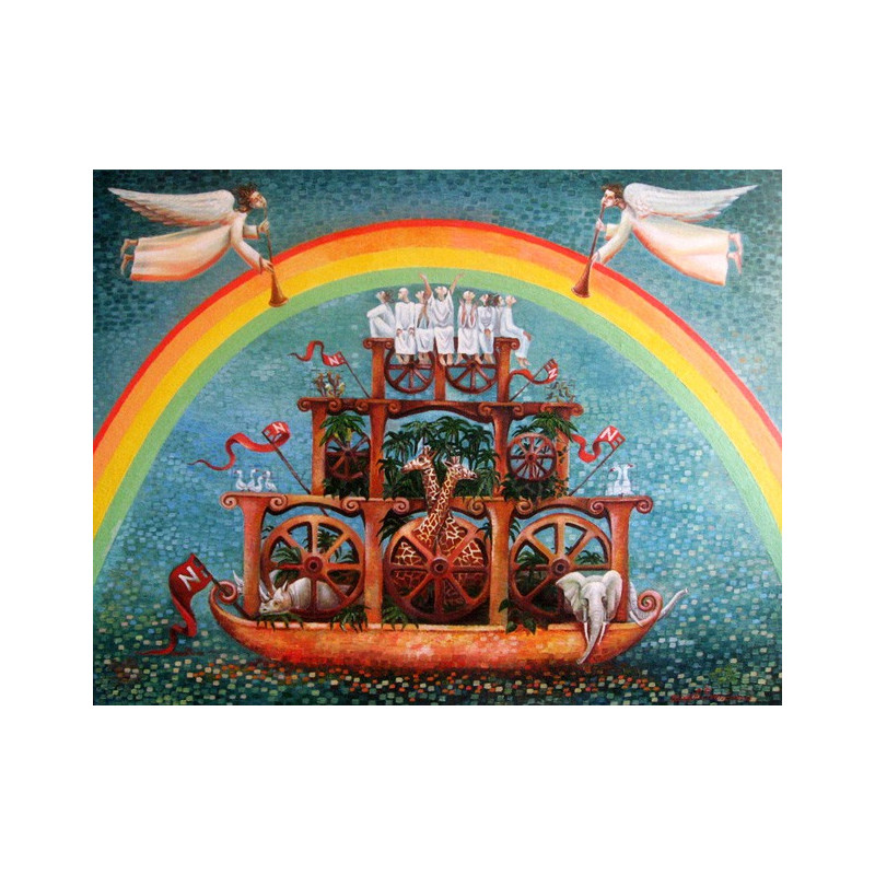 Noah’s Ark original painting by Arnoldas Švenčionis. For Art Collectors