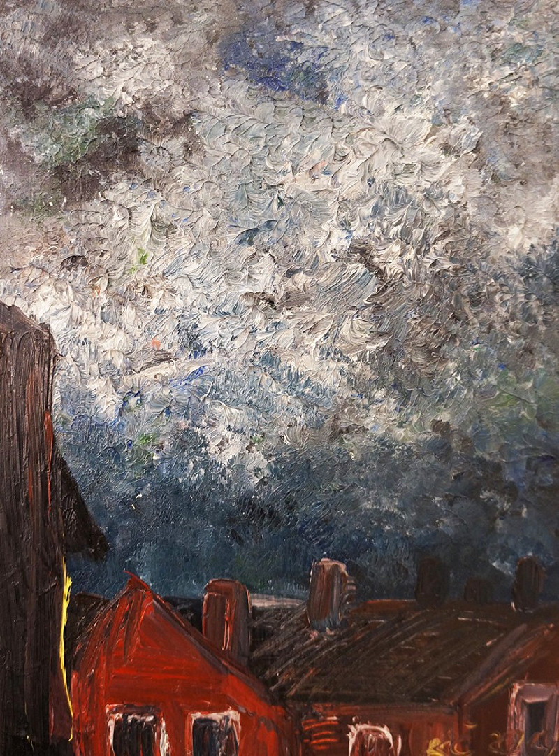 Kristina Česonytė tapytas paveikslas Prieš audrą VI, Tapyba aliejumi , paveikslai internetu