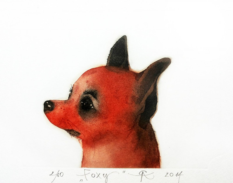 Foxy original painting by Gražvyda Andrijauskaitė. For Art Collectors