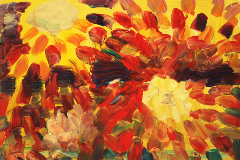 Kristina Čivilytė tapytas paveikslas Gėlių žiedai, Tapyba akrilu , paveikslai internetu