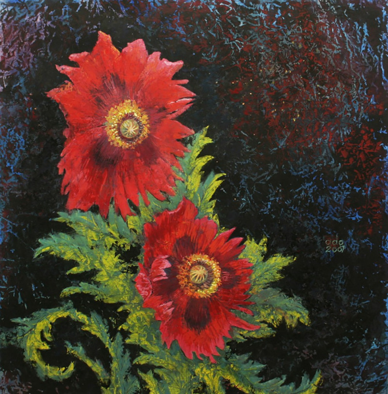Poppies original painting by Jūra Vaškevičiūtė. Paintings With Poppies
