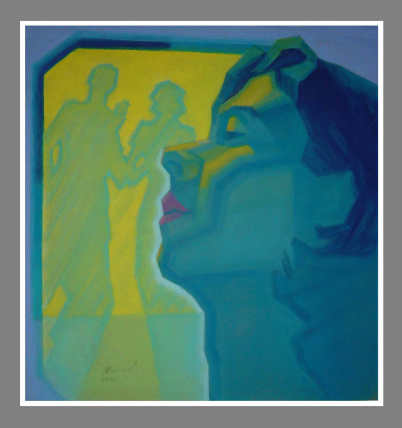 Gintaras Balčiūnas tapytas paveikslas Mėlynas portretas, Pastelė , paveikslai internetu