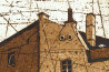 Old Town Yard original painting by Ramūnas Petrusevičius. Graphics and printing