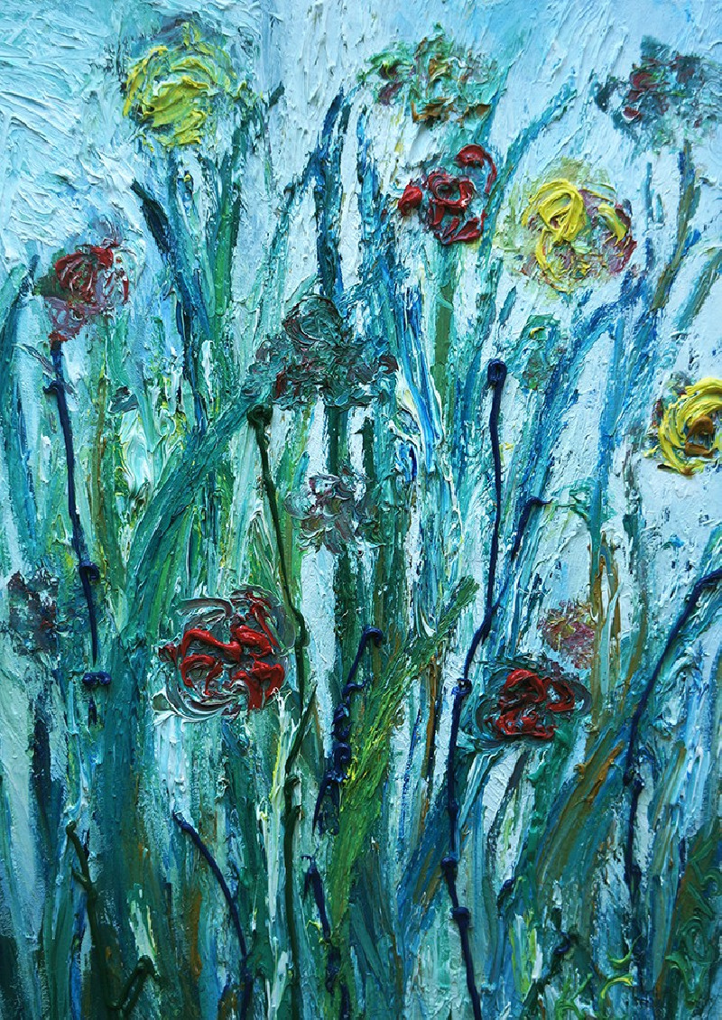 Kristina Česonytė tapytas paveikslas Gėlės. Interpretacija, Tapyba aliejumi , paveikslai internetu