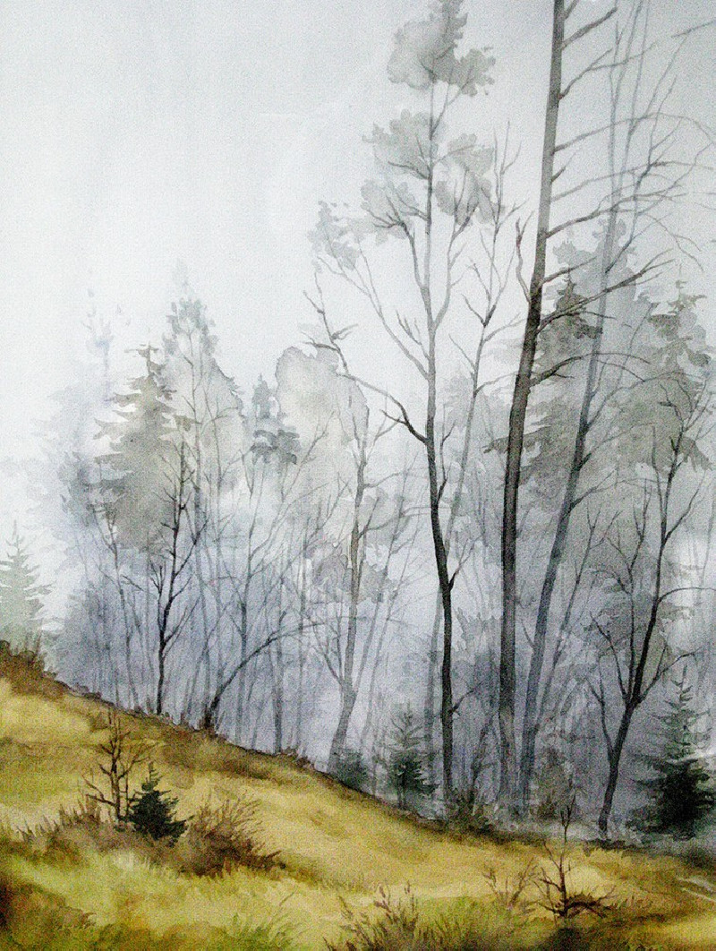 Mist original painting by Algirdas Zibalis. Watercolor painting