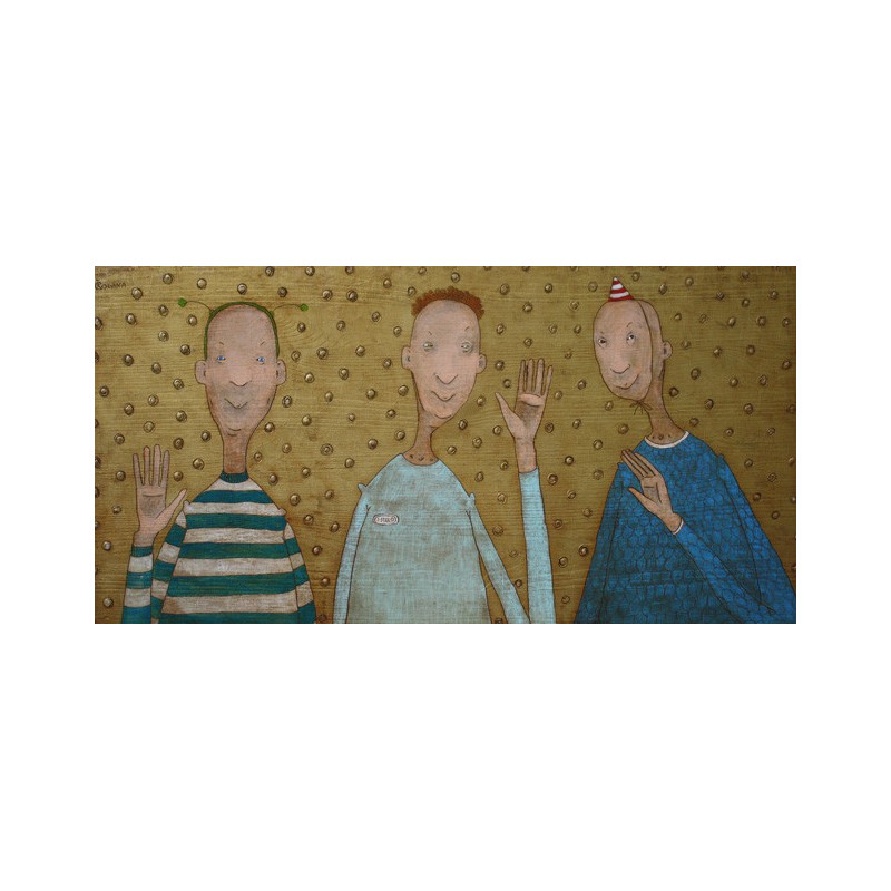 Three Friends original painting by Rolana Čečkauskaitė. Other technique