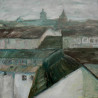 City Roofs original painting by Kristina Česonytė. Oil painting