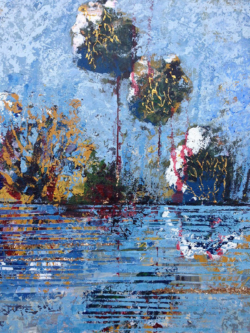 Quietness by the Water original painting by Inga Girčytė. Other technique