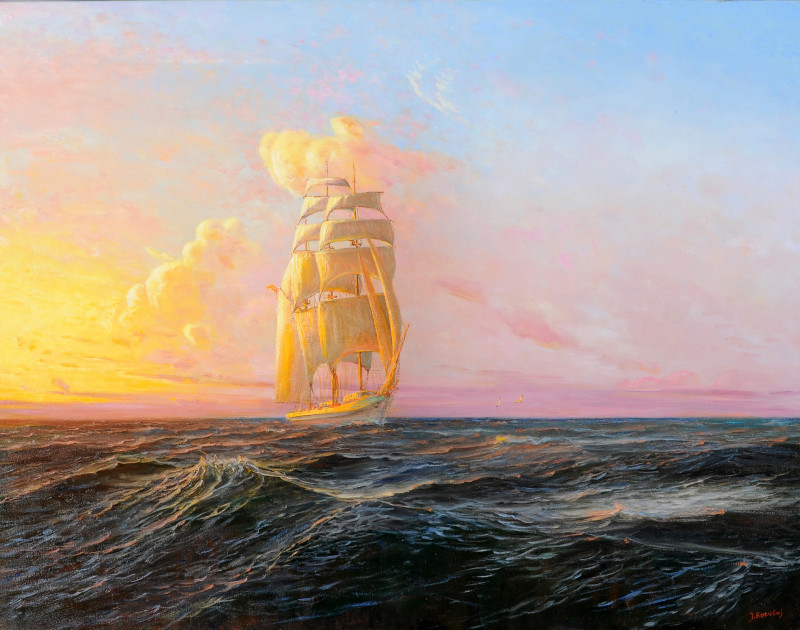 With The Wind original painting by Jonas Kozulas. Oil painting