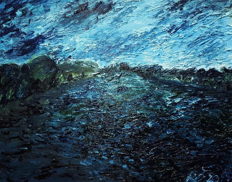 Kristina Česonytė tapytas paveikslas Mėlynas paveikslas, Tapyba aliejumi , paveikslai internetu