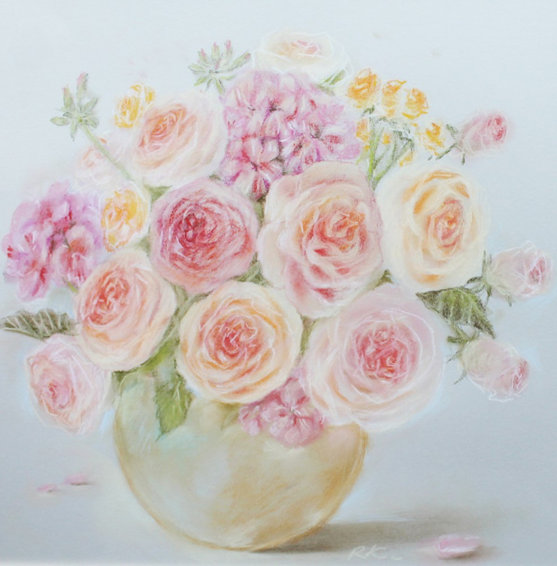 Rasa Kondrusevičienė tapytas paveikslas Gėlės, Pastelė , paveikslai internetu