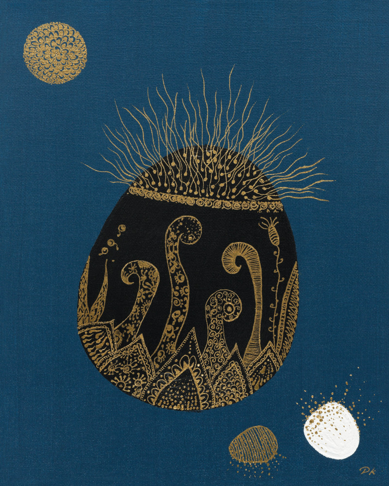 Lina Benokraitytė tapytas paveikslas Kosminiai kiaušiniai VI, Fantastiniai paveikslai , paveikslai internetu