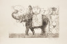 Travel on elephant original painting by Eugenijus Lugovojus. Paintings With People