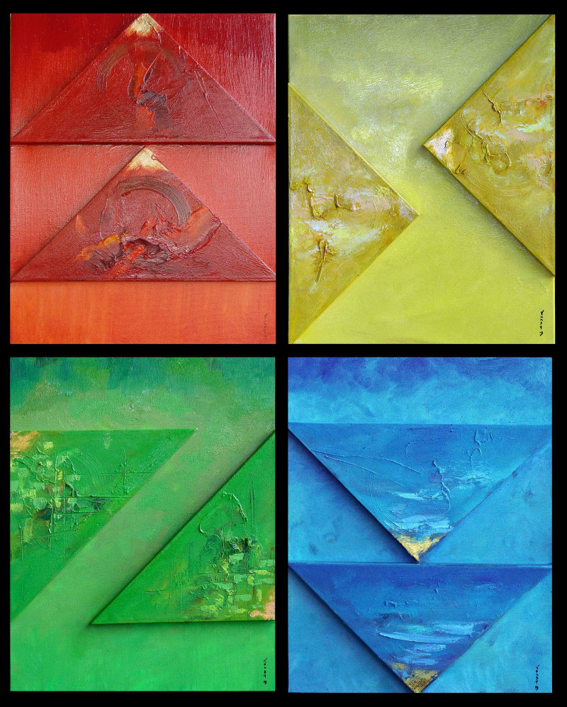 Four elements original painting by Konstantinas Žardalevičius. For Art Collectors
