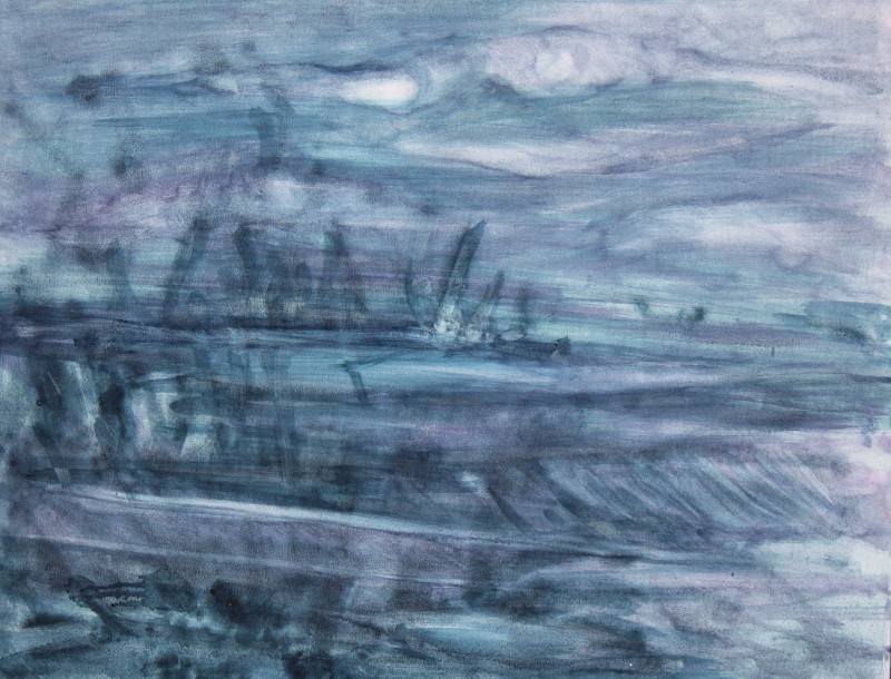 Fog in the water original painting by Sigita Dabulskytė. Abstract Paintings