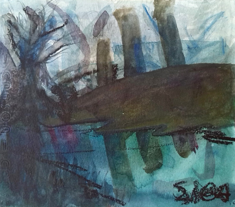 Sigita Dabulskytė tapytas paveikslas Perregimi atspindžiai, Abstrakti tapyba , paveikslai internetu