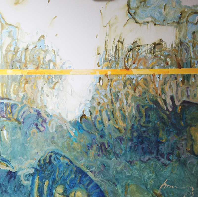 Ramūnas Dagys tapytas paveikslas Geltonoji riba, Abstrakti tapyba , paveikslai internetu
