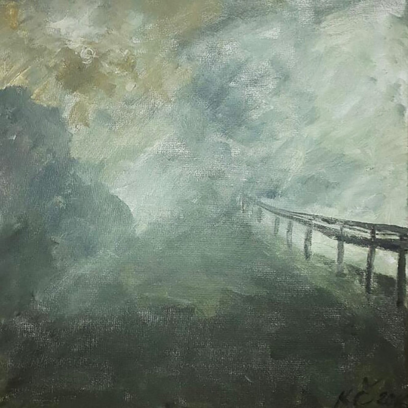 Kristina Česonytė tapytas paveikslas Rūkas 3, Abstrakti tapyba , paveikslai internetu