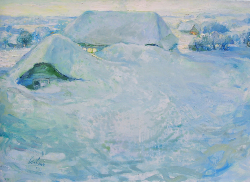 A Lot Of Snow original painting by Vilma Vasiliauskaitė. Oil painting
