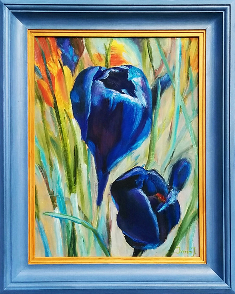 Saffron Nr. 1 original painting by Irena Jasiūnienė. Flowers