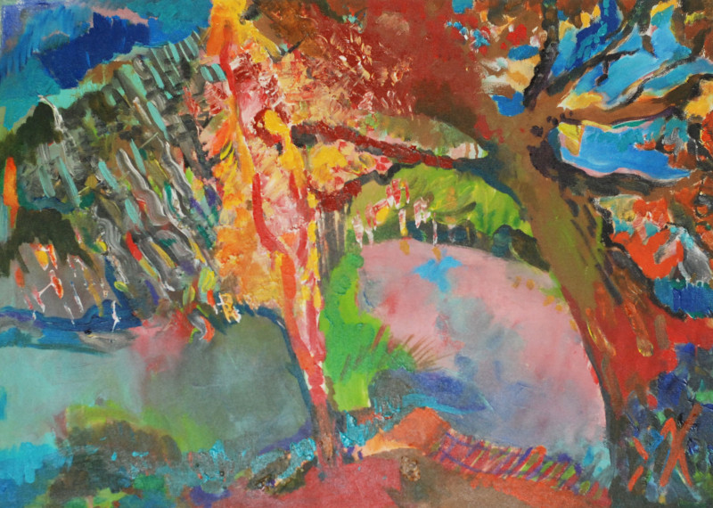 Antanas Virginijus-Krištopaitis tapytas paveikslas Aš paukštis rudeninis, Abstrakti tapyba , paveikslai internetu