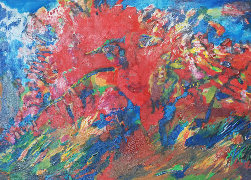 Antanas Virginijus-Krištopaitis tapytas paveikslas Pražydusi obelis, Abstrakti tapyba , paveikslai internetu