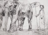 Grey Elephants original painting by Eugenijus Lugovojus.