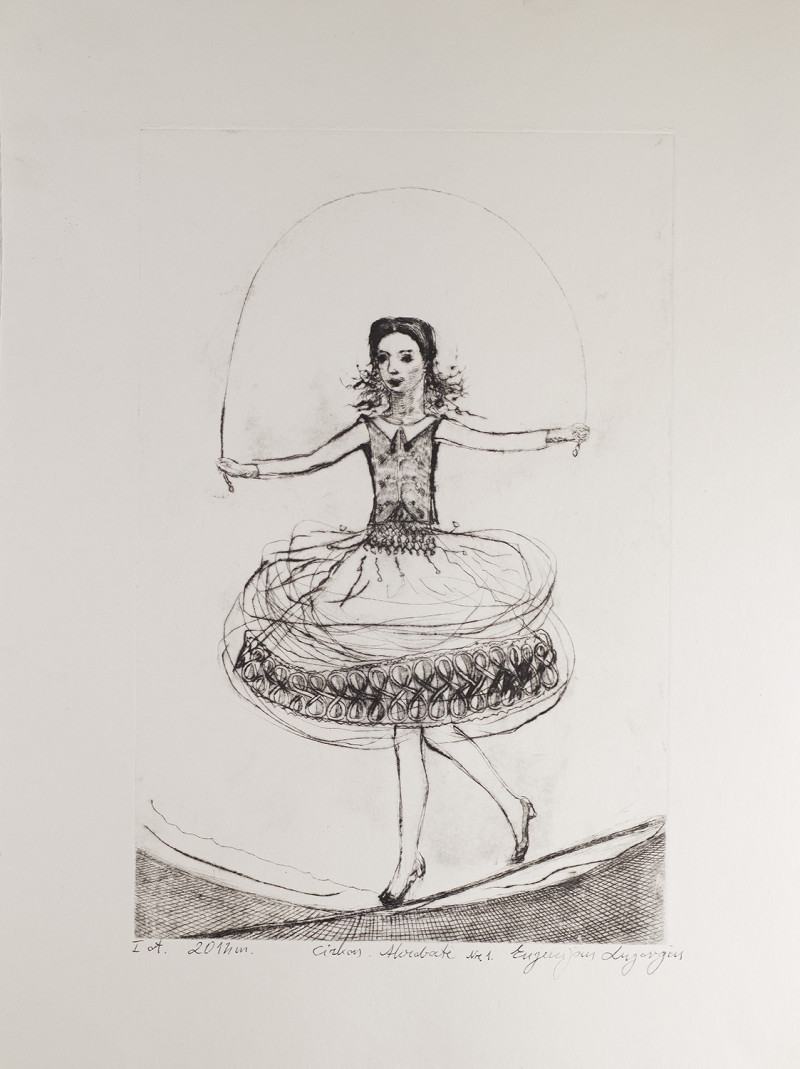 Eugenijus Lugovojus tapytas paveikslas Cirkas. Akrobatė nr.1, Tapyba su žmonėmis , paveikslai internetu